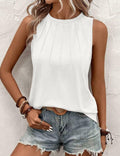 ZOOMOON Womens Summer Tank Top Sleeveless Casual White Size XL by Deal US