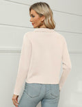 BZB Womens Cardigan Sweater Long Sleeve Open Front Knit White - Size XXL by Deal US