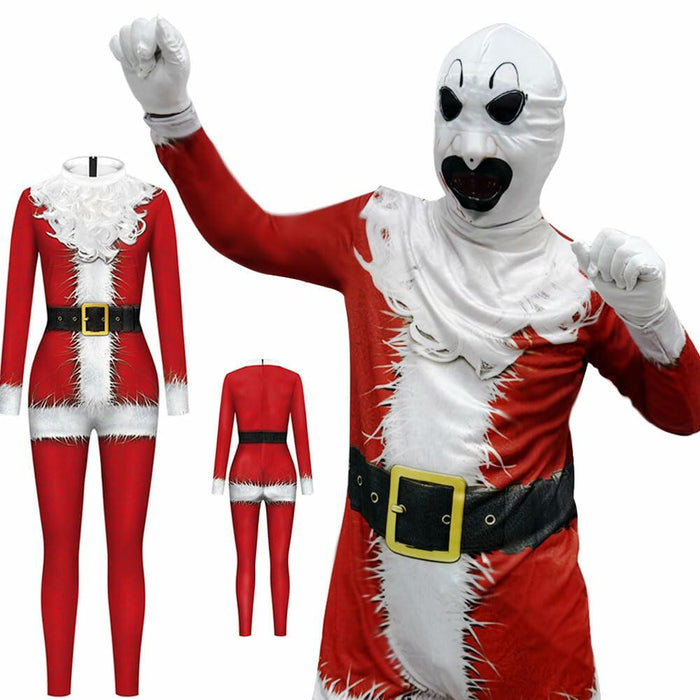 VSAEJO Halloween Clown Costume Jumpsuit Mask Set Adults Size L by Deal US