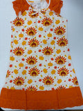 Thanksgiving Girls Nightgown Orange Turkey Print Sleepwear Size 7-8 by Deal US