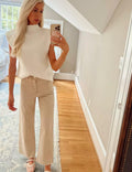 Himosyber Women's Knit Sweater Vest Sleeveless Top Apricot Size XSmall by Deal US