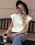 Himosyber Women's Knit Sweater Vest Sleeveless Top Apricot Size XSmall by Deal US
