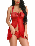 Ababoon Women Lingerie Sexy Babydoll Lace Chemise Nightwear, Dark Red S by Deal US