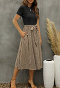 Zattcas Ribbed Midi Dress Black Women's Work Teacher Sleeve Size S by Deal US