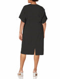 London Times Women's Black Midi Sheath Dress Versatile Polished Size 8 by Deal US