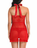 Ababoon Women Lingerie Sexy Babydoll Lace Chemise Nightwear, Dark Red S by Deal US