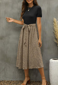 Zattcas Ribbed Midi Dress Black Women's Work Teacher Sleeve Size S by Deal US