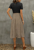 Zattcas Ribbed Midi Dress Black Women's Work Teacher Sleeve Size S by Deal US