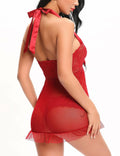 Ababoon Women Lingerie Sexy Babydoll Lace Chemise Nightwear, Dark Red S by Deal US