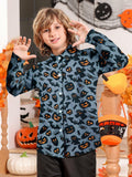 Boys Halloween Ghost Pumpkin Long Sleeve Button-Up Shirt Size 7-8 by Deal US