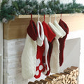Geyoga 6 Pcs Dog Christmas Stocking Red White Knitted 18in Large Set by Deal US