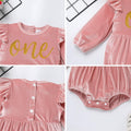 Infant Baby Girl Velvet Romper Pink Christmas Outfit Size 6-12M by Deal US