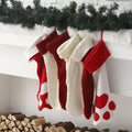 Geyoga 6 Pcs Dog Christmas Stocking Red White Knitted 18in Large Set by Deal US