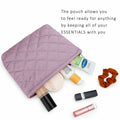 E-Tree Makeup Organizer Bag Soft-sided Zippered Pouch Purple by Deal US