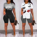 MRSYVES 2PC White Pullover & Leggings Set Short Sleeve Size S by Deal US
