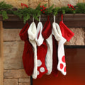 Geyoga 6 Pcs Dog Christmas Stocking Red White Knitted 18in Large Set by Deal US