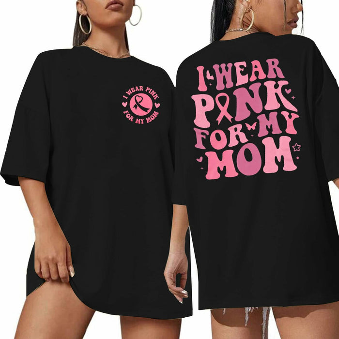 FASHGL I Wear Pink for My Mom Breast Cancer Awareness T-Shirt Pink Size XL by Deal US