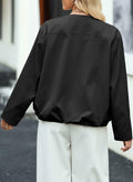 EVALESS Women's Bomber Jacket Lightweight Zip Up Black Size XXL by Deal US