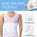 NonEcho Mens Body Shaper Slimming Vest Tummy Control Compression Top Black - XXL by Deal US