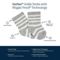 Gerber Baby Wiggle-Proof Socks Sports Blue 8-Pair Size 3-6 Months by Deal US