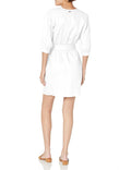Armani Exchange Women's 3/4 Sleeve Linen Wrap Mini Dress Optic White Size 2 by Deal US