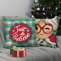 Fjfz Christmas Santa Mrs Claus Throw Pillow Covers 20x20 Green Set of 4 by Deal US