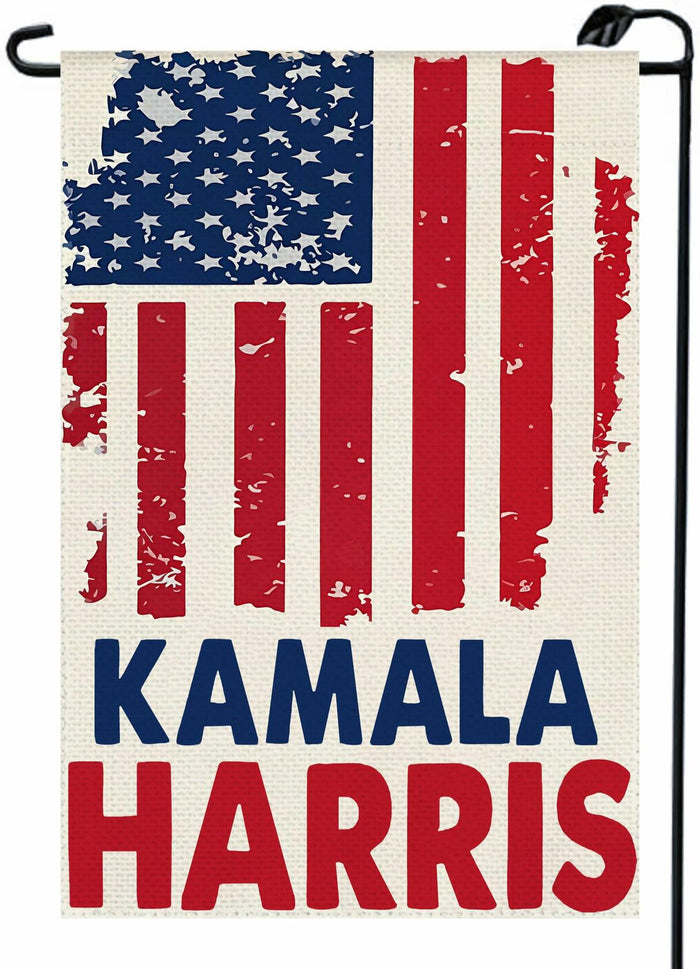Kamala Harris 2024 Garden Flag 12x18 Inch Blue Double Sided Yard Decor by Deal US
