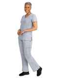 Healing Hands Women's Scrub Pant Tori Cargo 5 Pockets 2-Way Stretch Grey - 2XL by Deal US