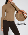 AVGO Women's Zip Up Lightweight Yoga Athletic Jacket Cream Coffee Size XS by Deal US