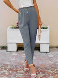 NIMIN Women's High Waisted Paper Bag Work Pants Blue Grey Size 2XL by Deal US