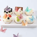 THJ 48Pcs Edible Wafer Paper Butterflies Cake Decoration Mix Color by Deal US