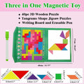 Wooden Blocks Magnetic Puzzle Game Montessori Toy Colorful 3D Brain Teaser by Deal US
