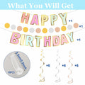 Pastel Happy Birthday Banner Macaron Garland 18pcs Rainbow Colors Decor by Deal US