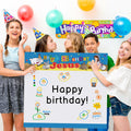 Outus Happy Birthday Jesus Banner Backdrop Christmas Nativity 6x6 ft by Deal US