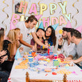 Pastel Happy Birthday Banner Macaron Garland 18pcs Rainbow Colors Decor by Deal US