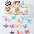 THJ 48Pcs Edible Wafer Paper Butterflies Cake Decoration Mix Color by Deal US