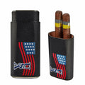 WANTHER Leather Cigar Case Travel Humidor Kit Cedar-Lined Accessories by Deal US
