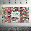 Maitys World Flags Banner Country Flags Backdrop with Brass Grommets by Deal US