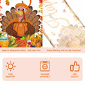Happy Thanksgiving Turkey Table Runner Oxford 70.86x13.77in Pumpkin Maple by Deal US