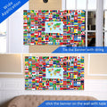 Maitys World Flags Banner Country Flags Backdrop with Brass Grommets by Deal US