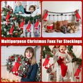 Shinymoon 12 Pcs 7" Faux Fur Christmas Stockings Red Small Furry Xmas Decor by Deal US