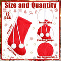 Shinymoon 12 Pcs 7" Faux Fur Christmas Stockings Red Small Furry Xmas Decor by Deal US