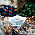 Boulou Glow in The Dark Galaxy Space Blanket Star Planet Decor 50x60 by Deal US