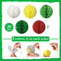 Watersay 30 Pcs 3" Christmas Paper Honeycomb Balls Decoration Classic Color by Deal US