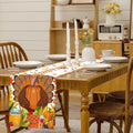 Happy Thanksgiving Turkey Table Runner Oxford 70.86x13.77in Pumpkin Maple by Deal US