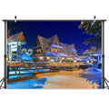 Snow Village Backdrop Xmas Pine Trees Night Scenery Banner 8x6ft by Deal US