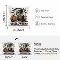 Nogrit Halloween Pillow Cover 18x18 Gothic Plaid Skeleton Pumpkin Black by Deal US