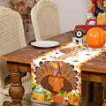 Happy Thanksgiving Turkey Table Runner Oxford 70.86x13.77in Pumpkin Maple by Deal US