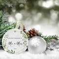First Christmas as Mr and Mrs Ornament 2024 Ceramic Hanging 2.9" by Deal US