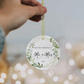 First Christmas as Mr and Mrs Ornament 2024 Ceramic Hanging 2.9" by Deal US